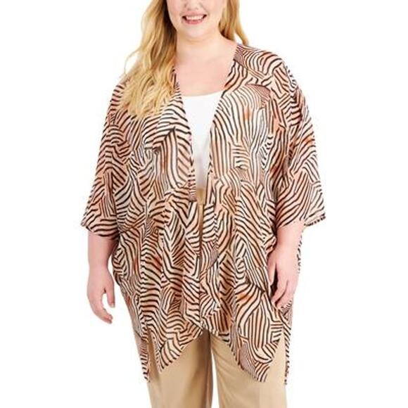 Anne Klein Plus Size Chiffon Oversized Sheer Cardigan 1 Size NWT - Picture 1 of 5